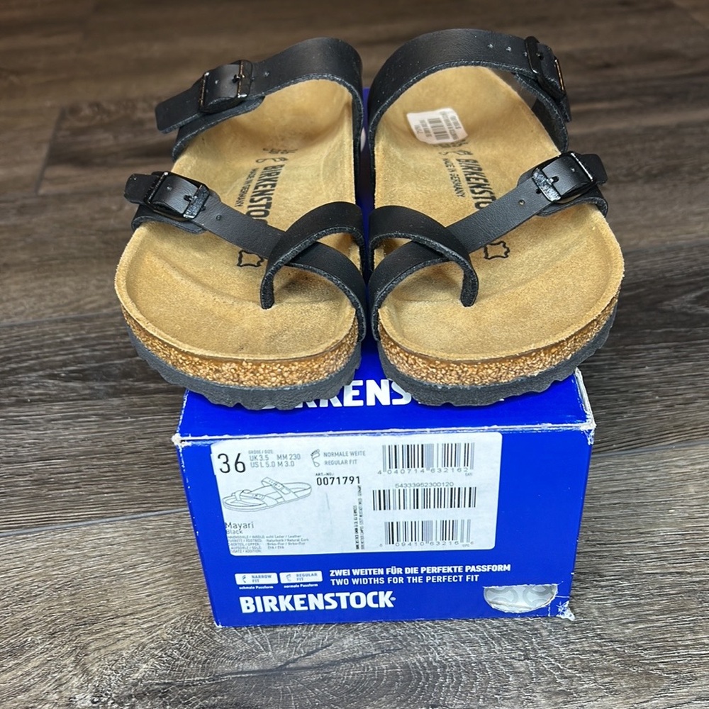 Brand new in box, Birkenstock Mayari black. Women size 5.